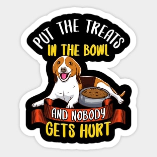 Put The Treats In The Bowl No One Gets Hurt Beagle Sticker